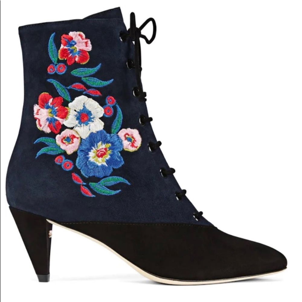 Tory Burch Cassidy Floral Embroidered Bootie 9